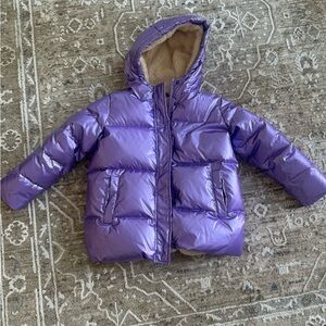 Pink Chicken Puffer Jacket with Hood size 7 Worn twice!